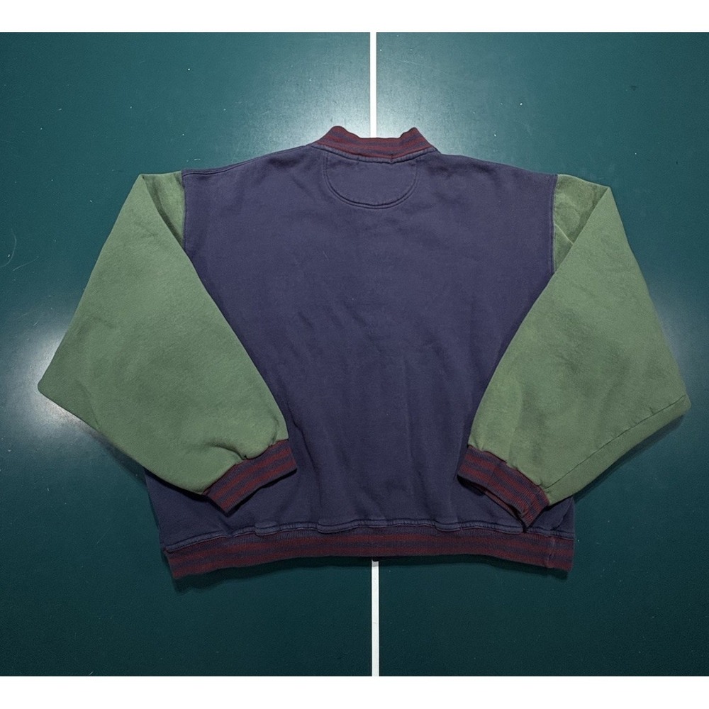 Vintage 90s Gant Varsity Bomber Color Block Sweatshirt Jacket Men's XL Fleece - Picture 7 of 9